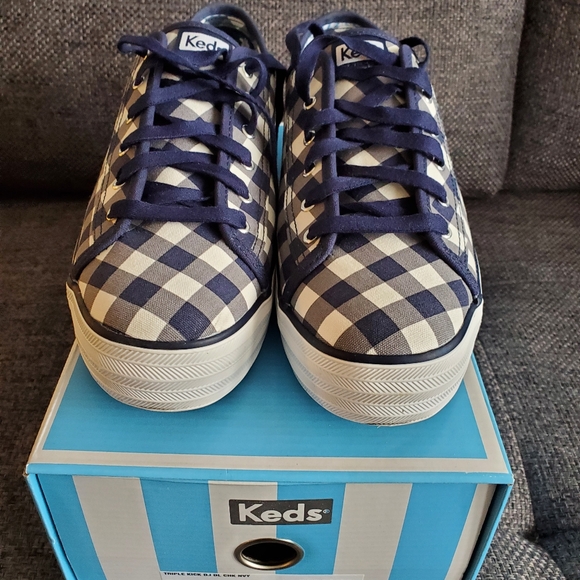 Keds Triple Kick Check Navy size 10 sneakers - Picture 3 of 4